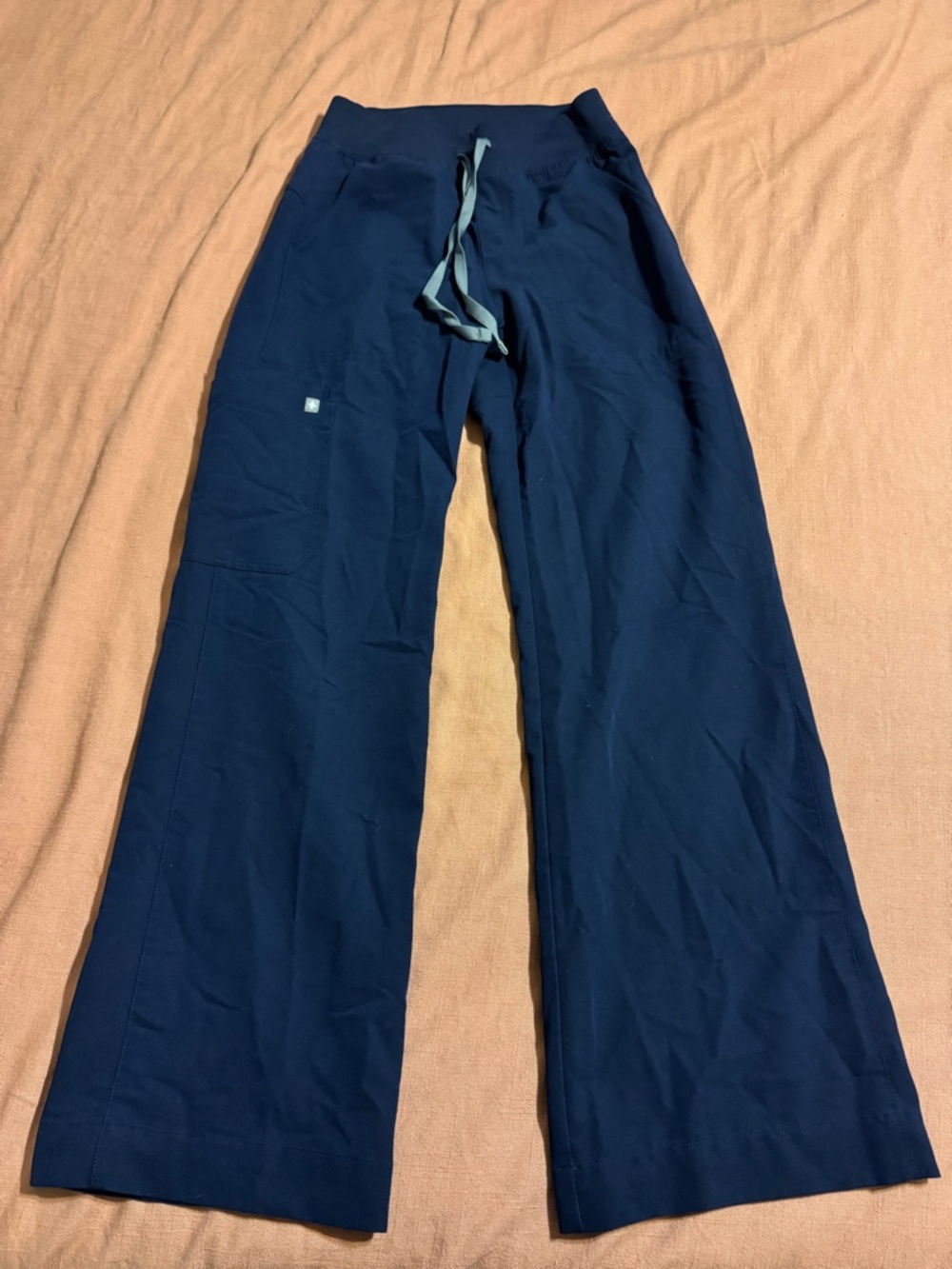 FIGS Women’s Isabelle Wide Leg Navy Blue Scrub Pants